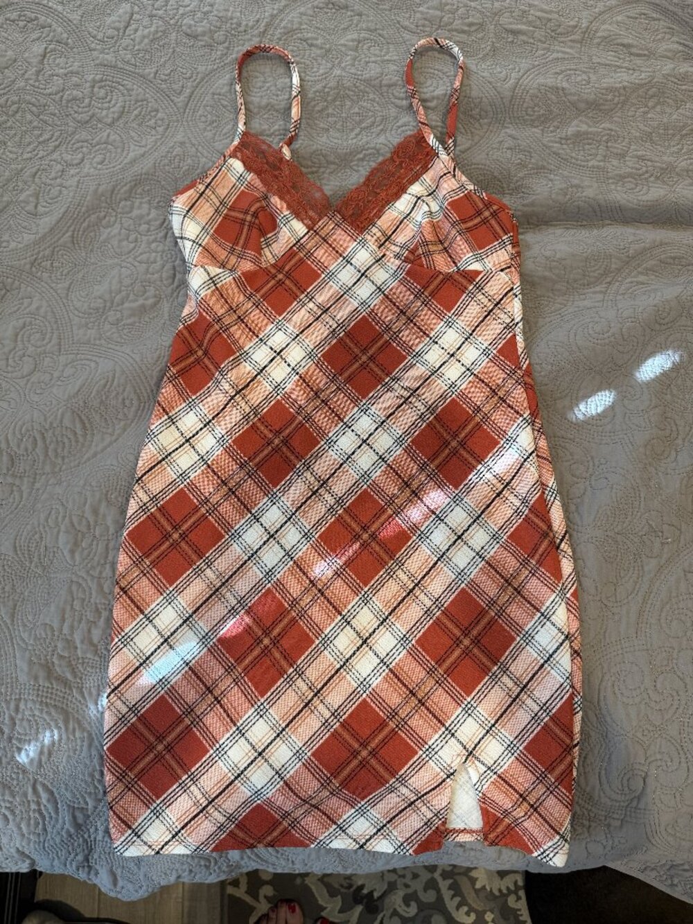 Girl's Red Plaid 90's Dress